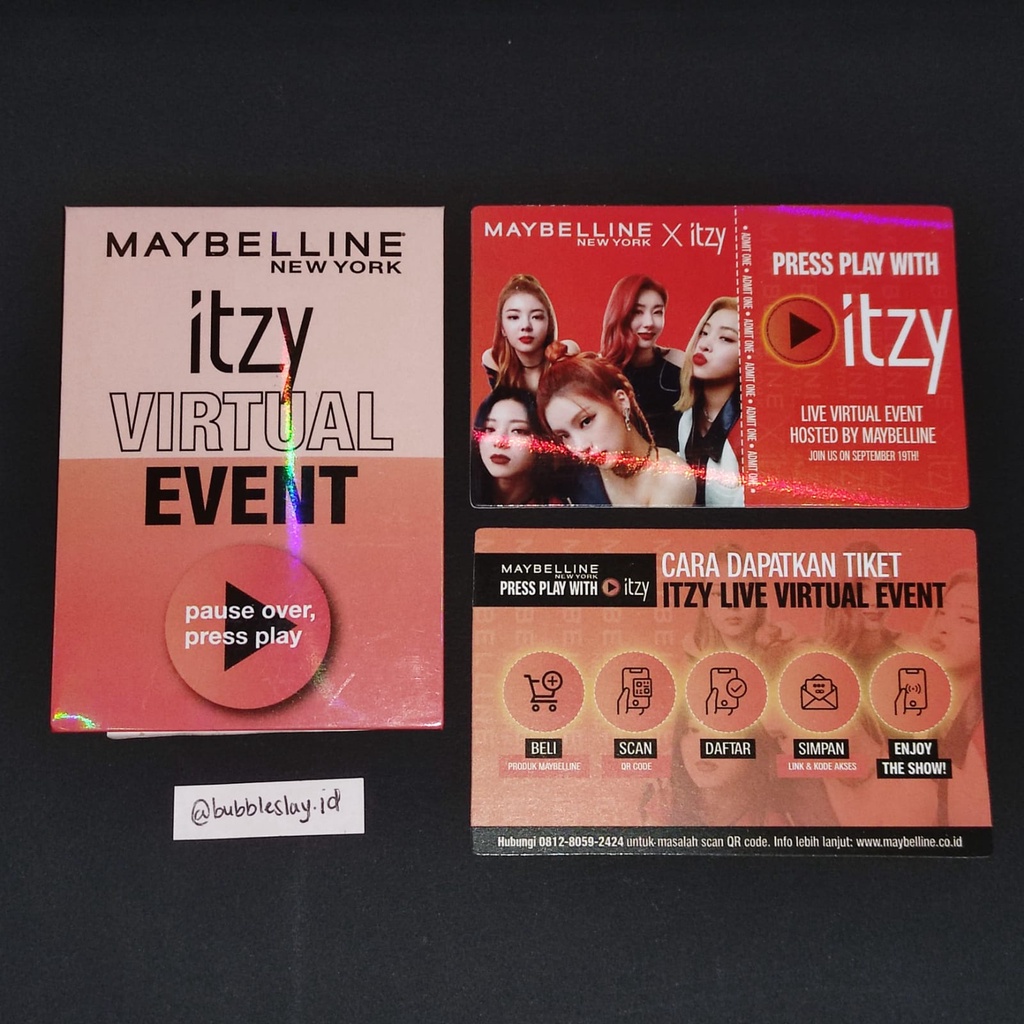 ITZY X Maybelline Live Virtual Event Ticket "Pause Over, Press Play" on September 19th