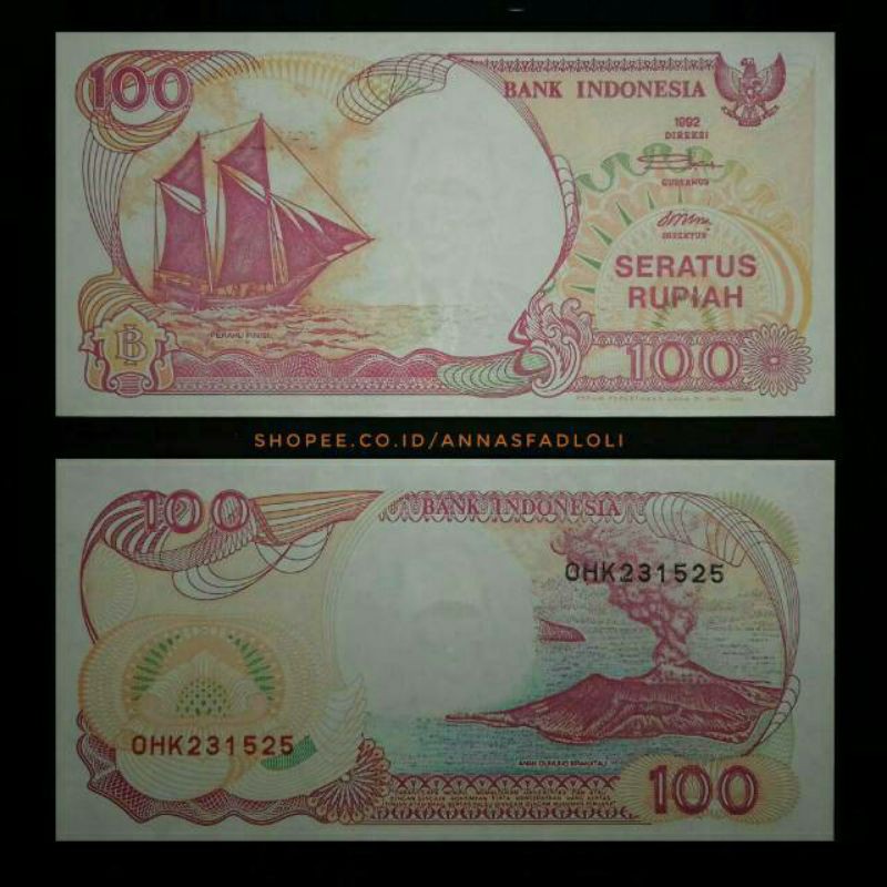 koleksi uang kertas kuno asli 100 rupiah(COD)