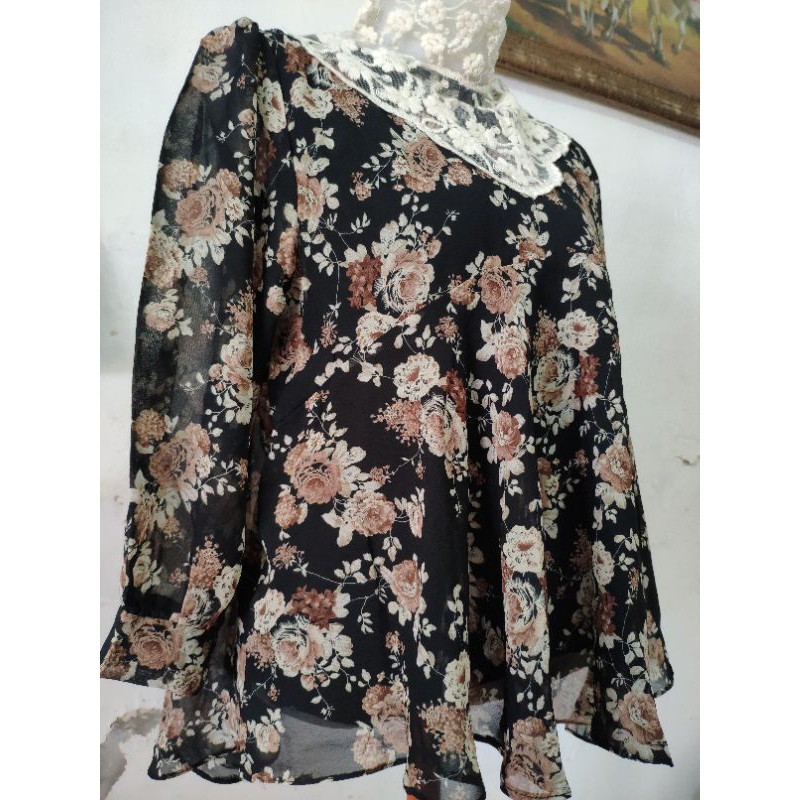blus sifon bunga