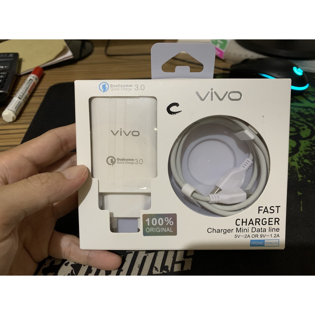 Charger Vivo Original 100% Fast Charging 9V-2A, bergaransi 6 bulan