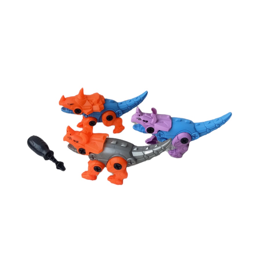 Mainan Dinosaurus DIY Bongkar Pasang Dino Assembly Puzzle Edukasi BBR / Mainan Motorik Anak / Mainan Edukatif / Mainan Anak Laki Laki