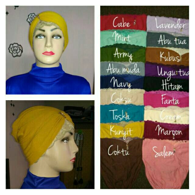 [KHB] Ciput Risty Mute Renda- Inner Hijab - Jilbab Pashmina Bergo - Daleman Kerudung  Daleman Jilbab