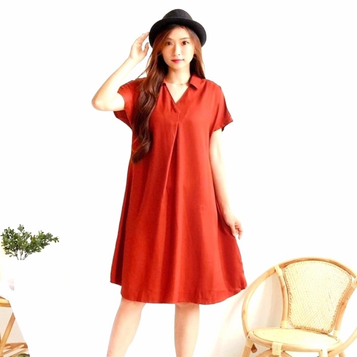 Dress Wanita/ Dress Rayon/ Dress Fashion/ Dress Midi/ Dress Casual