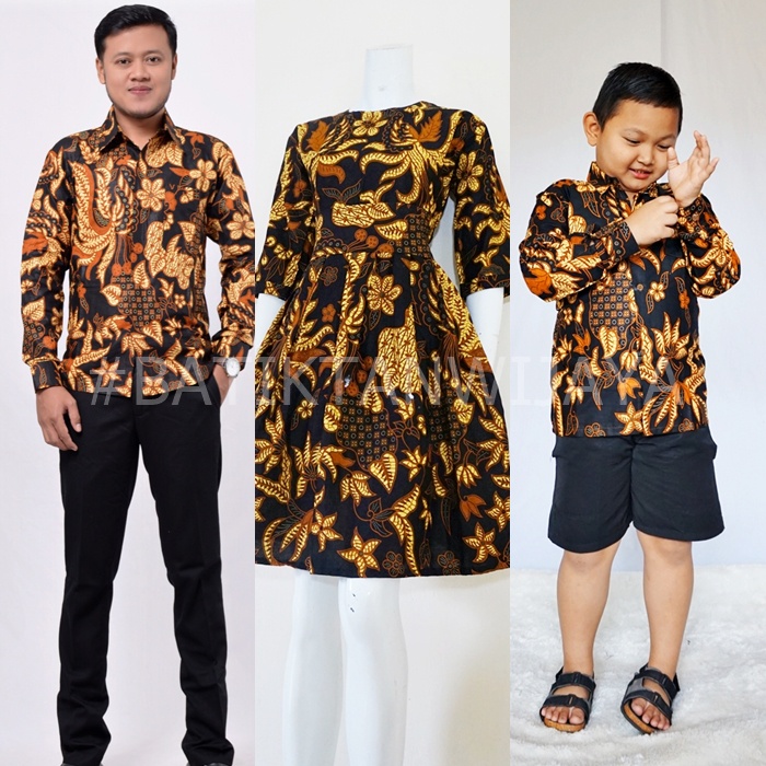 Batik Couple Keluarga Papa Mama Anak Laki Laki 1-14 Tahun Mama Model Dress Papa dan Anak Laki Kemeja