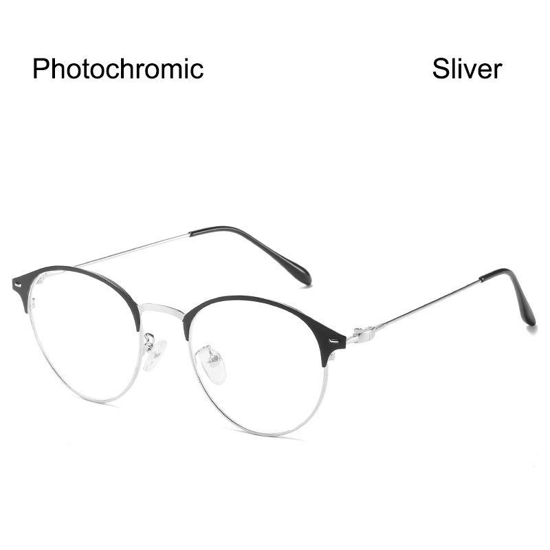 Kacamata Lensa Photocromic + Anti Radiasi Blueray (Bluechromic) Pria Wanita Frame Besi Photochromic-Photocromic#10