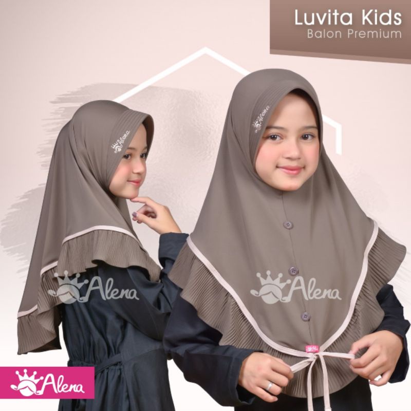 HIJAB ANAK 'Luvita' ORI ALENA | Kerudung/Jilbab Anak Tanggung 5-10 tahun