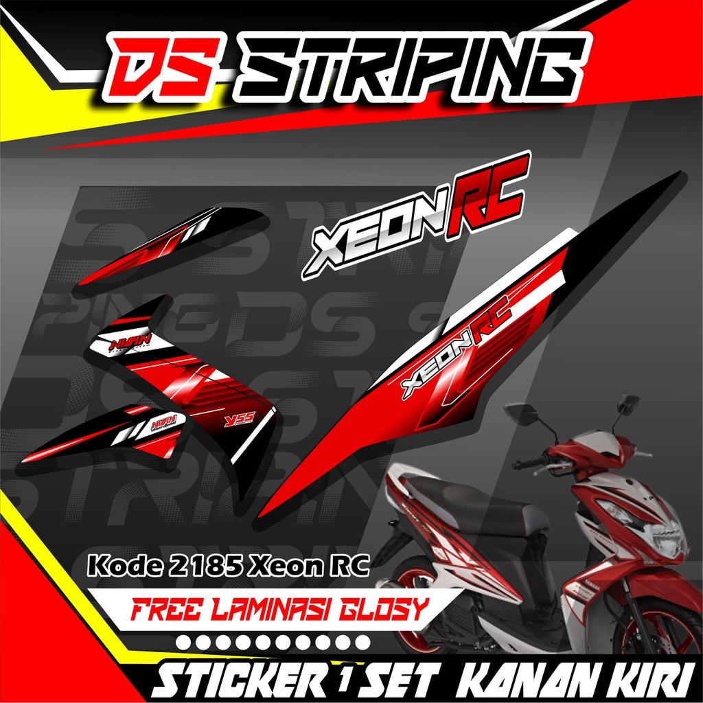 2185 Sticker Striping Motor XEON RC KARBU Motif Variasi Keren Terlaris