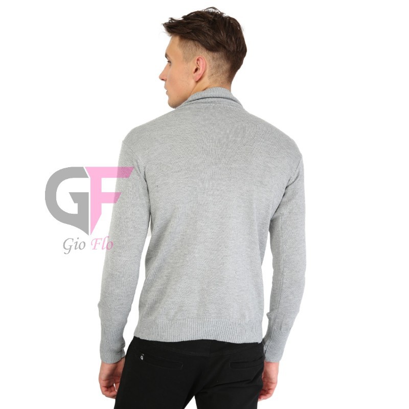 GIOFLO Luaran Baju Panjang Sweater Rajut Abu Muda / SWE 1103