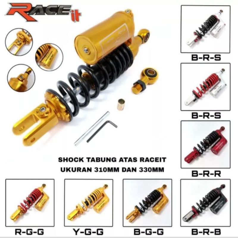 shok tabung atas copy yss mio vario 310/330 black gold