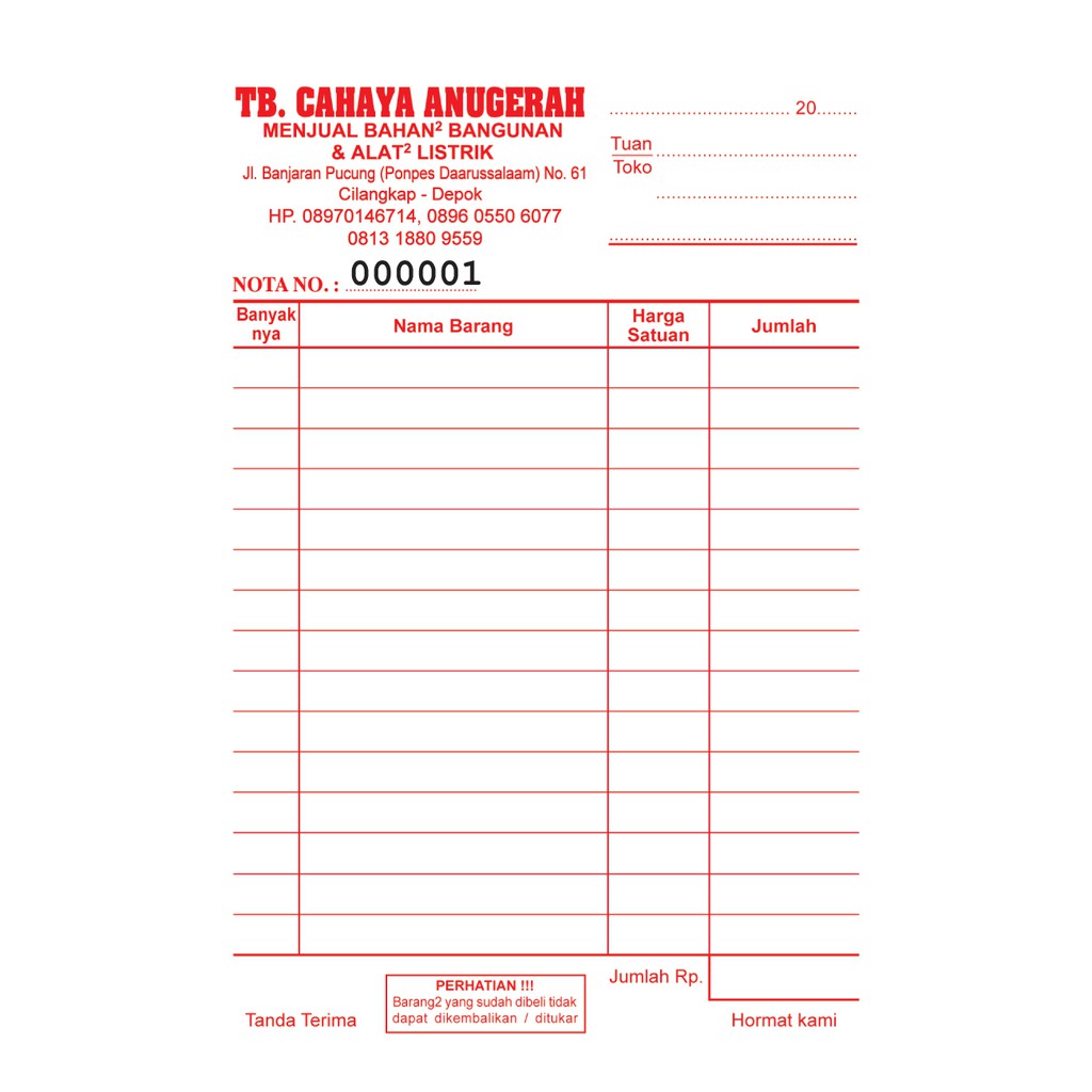 1 4f 2ply 1warna Nomor Custom Nota Surat Jalan Kwitansi Bon Invoice Shopee Indonesia