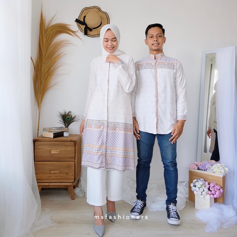 Couple Nada Ramadhan/ pakaian wanita muslim/ Baju couple Lebaran/ Tunik Couple / Baju koko couple tu