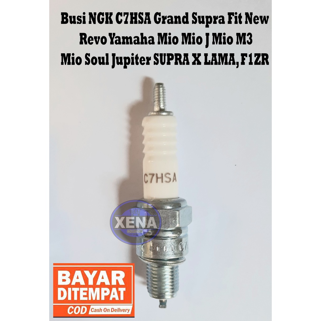 Busi NGK C7 C7HSA Grand Supra Fit New Revo Yamaha Mio Mio J M3 Soul Jupiter SUPRA X LAMA, F1ZR Putih Pendek