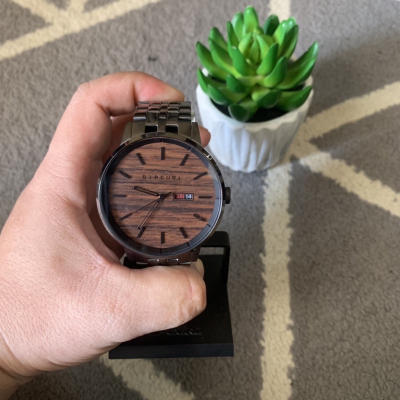 Jam tangan Ripcurl detroit woodgrain stainless