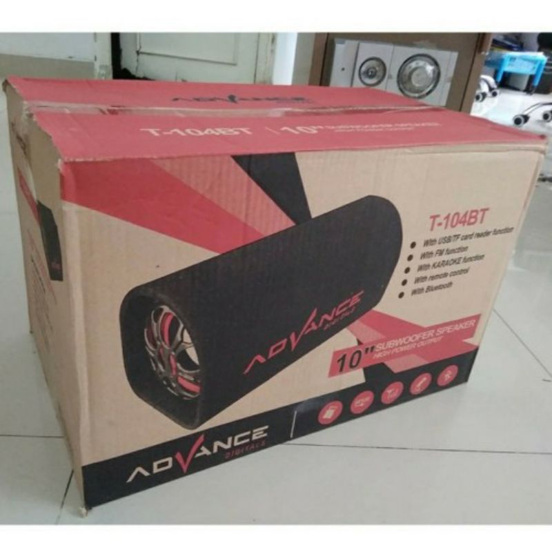 Speaker Bluetooth Advance T-104BT 10 Inchi/Speaker mobil Radio FM Super Bass/Salon Aktif Wireless