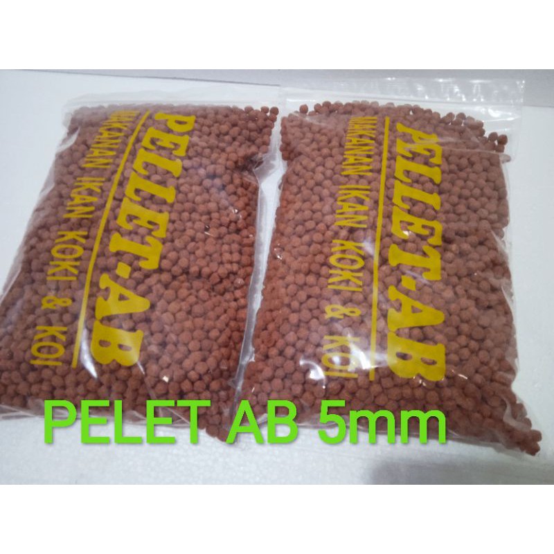 PELET AB/ PELLET AB [1,2 dan 5mm] 200/500/1000gr Pakan ikan Hias, Koi, Koki, lele dan ikan ternak lainnya