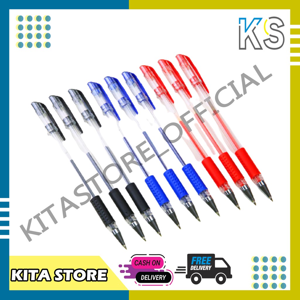 

KitaStore COD Pulpen Gel / Bolpen Pena Pen Alat Tulis Gel Tebal 0.5 MM Perlengkapan Sekolah U09