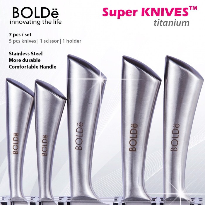 Super Knives Pisau set Full Stainless BOLDe 7 Pcs