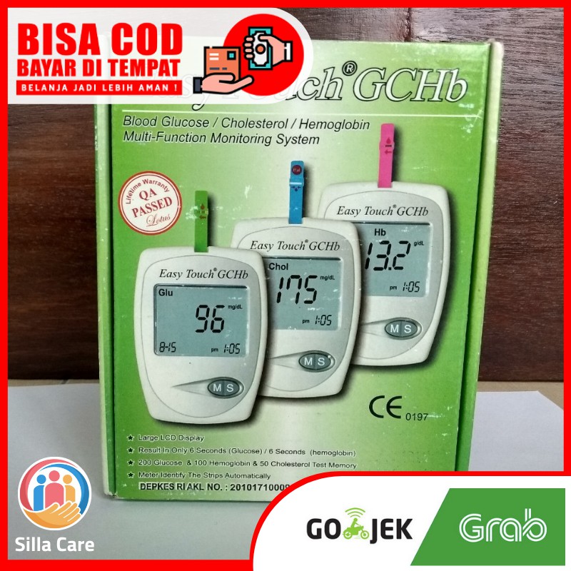 ALAT EASY TOUCH GCHB TES CEK PENGUKUR GULA DARAH 3 IN 1 KOLESTEROL HB HEMOGLOBIN ALAT EASYTOUCH GCHB