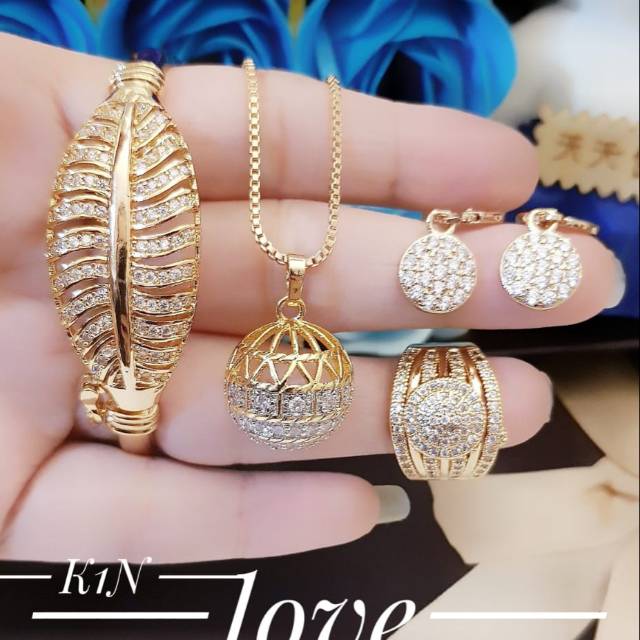 Xuping set perhiasan lapis emas 24k 0509j