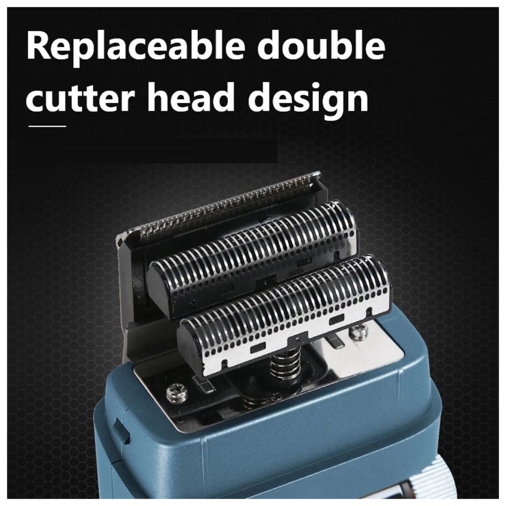 Alat Cukur Rambut Kemei KM-3385 Hair Clipper Elektrik Razor Shaver Twin Blade Cordless Trimmer Mesin Pemotong Cukuran Botak KM 3385