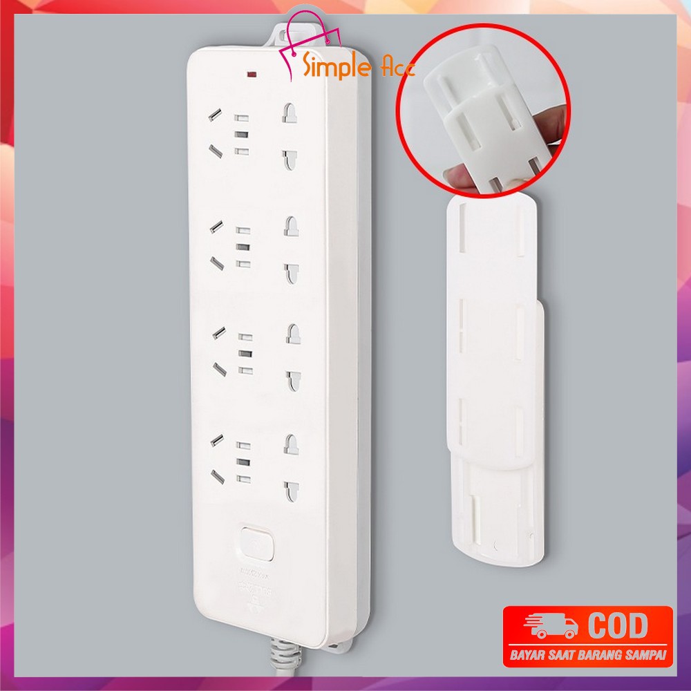 DO-C246 Holder Gantungan Colokan Listrik Double Tape Hook Tempel Meja Dinding Universal