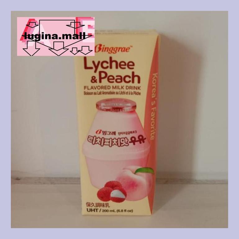 

Lugeypsum Binggrae Lychee Peach Flavored Milk Drink 200Ml S30Luu