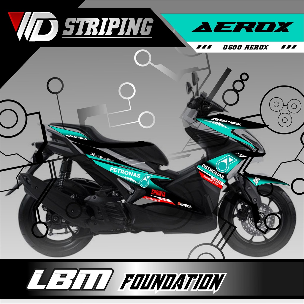 0600 Stiker Striping Yahama Aerox Variasi Petronas