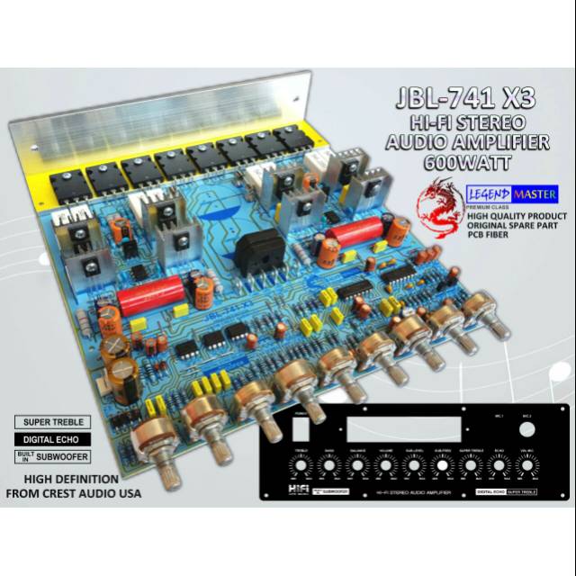 Driver Power Amplifier/Kit Power Amplifier JBL 741 X3 STEREO 600 Watt