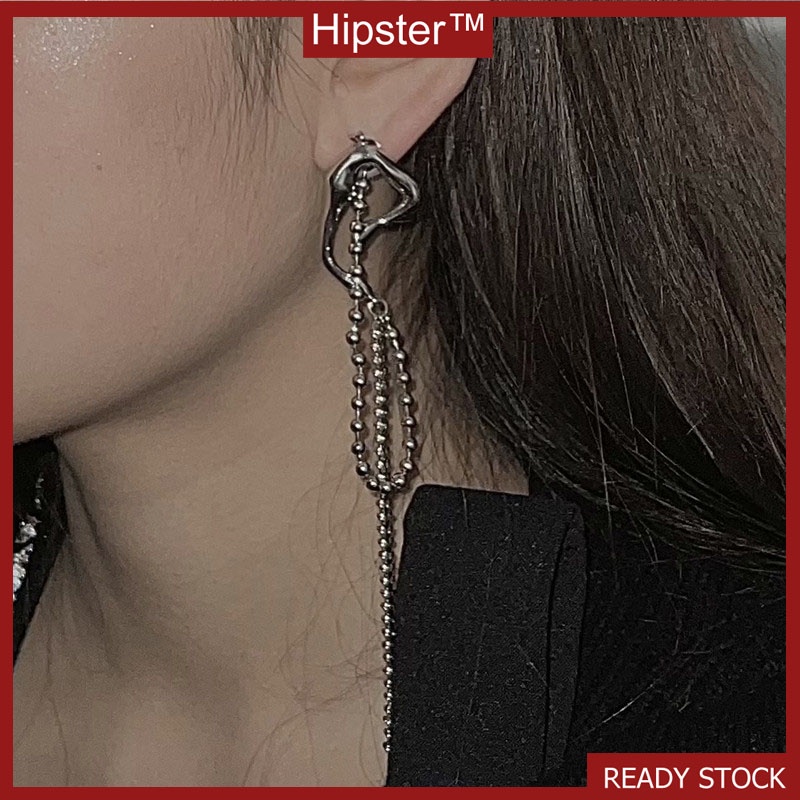 Cold Wind Spider Tassel Asymmetric Design Long Advanced Generous Earrings