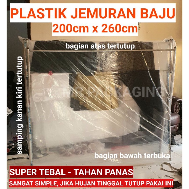 Penutup Jemuran Baju ANTI HUJAN | Plastik Pembungkus Jemur Pakaian | Cover Atap Tutupan Usaha Laundry | Plastik PE Londry