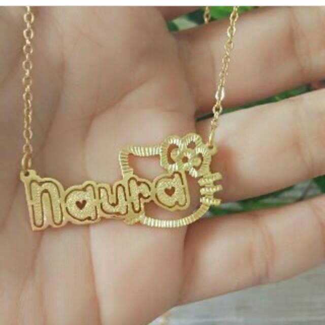 Kalung nama anak karakter hello kitty lapis emas