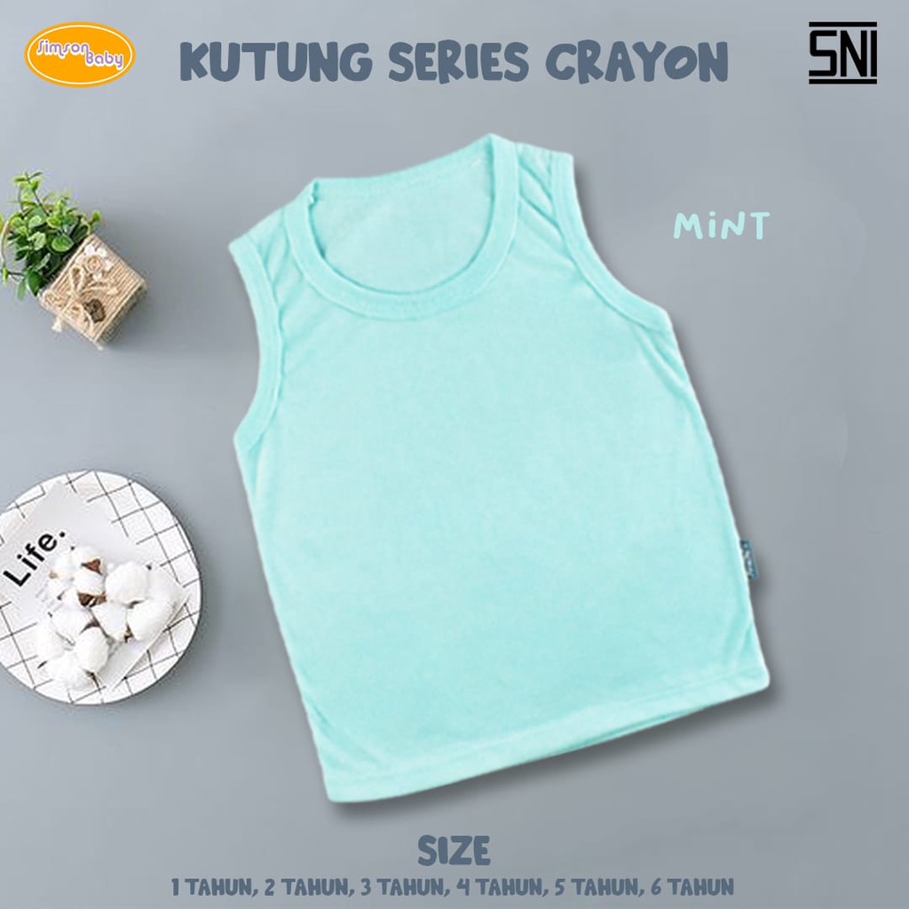 SIMSON BABY BY ARUCHI KUTUNG ANAK SERIES CRAYON SINGLET KAOS DALAM ANAK UNISEX 1-5 TAHUN