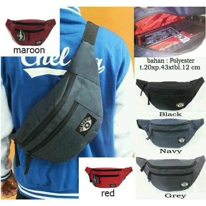 Tas Pinggang Sandang Selempang Waist Sling Bag Hip Pack Branded Import Distro Ori Pria Wanita Murah