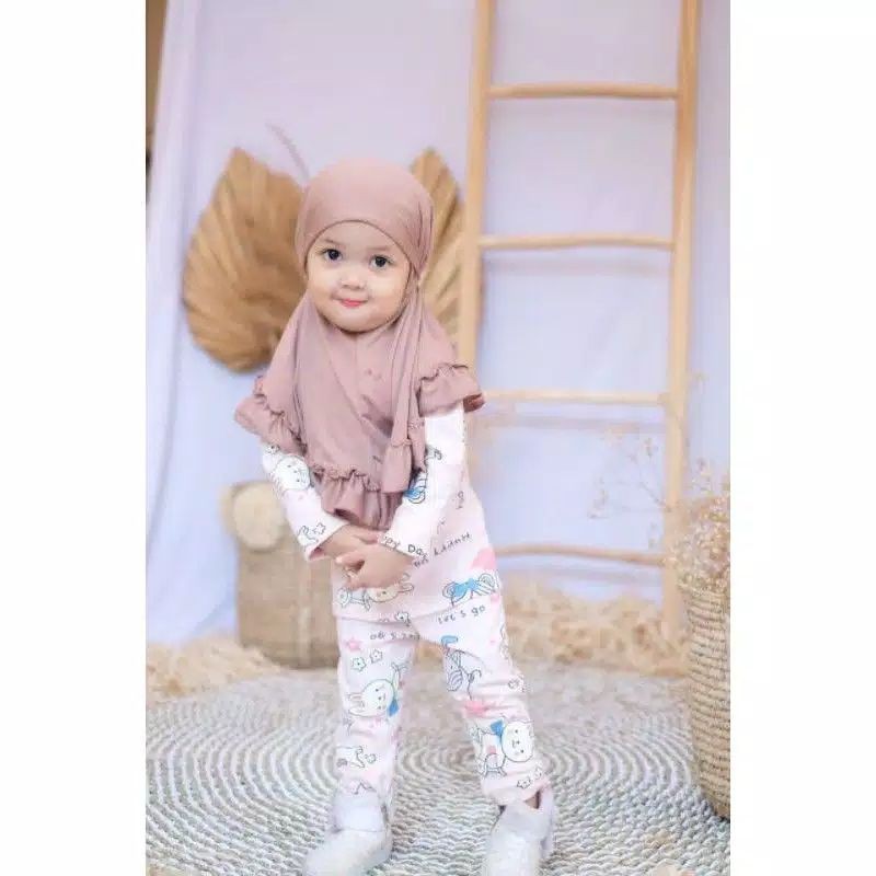 (TERLARIS) Jilbab Naura anak bayi Usia 0 - 3 tahun | Hijab tk baby perempuan newborn lucu 6 sampai 1 thn | kerudung sekolah lembut sd  terbaru 2 – 12 bln premium