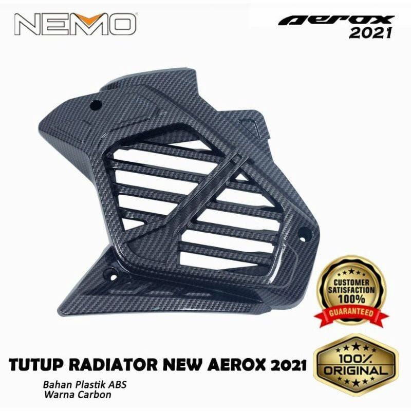 COVER TUTUP RADIATOR KARBON AEROX NEW CONNECTED 155 2020 NEW KARBON NEMO