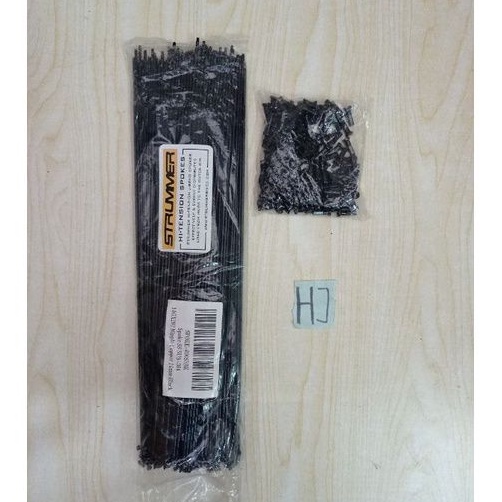 Ruji Spoke Jari Jari Strummer Stainlees Steel 292 mm Black