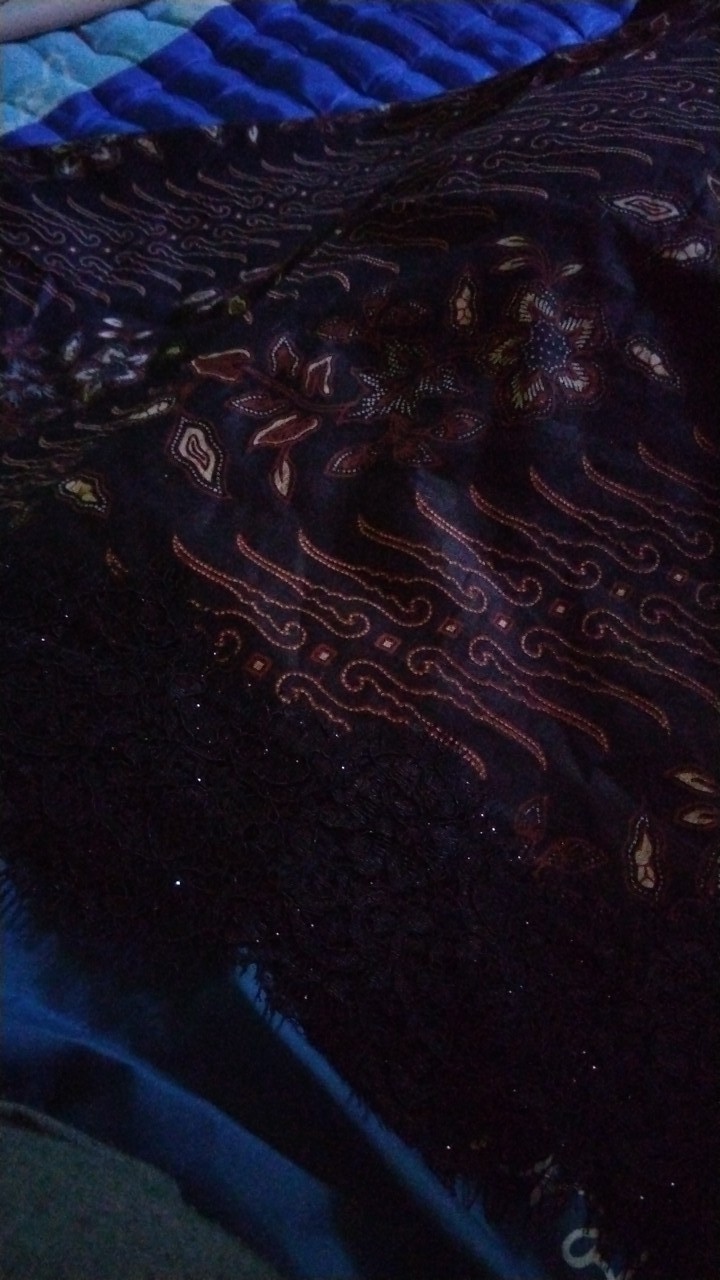 Atasna Batik Wanita Modern Batik Cassual Atasanbatik Batik Lace Mewah Batik Batwing(hitam)