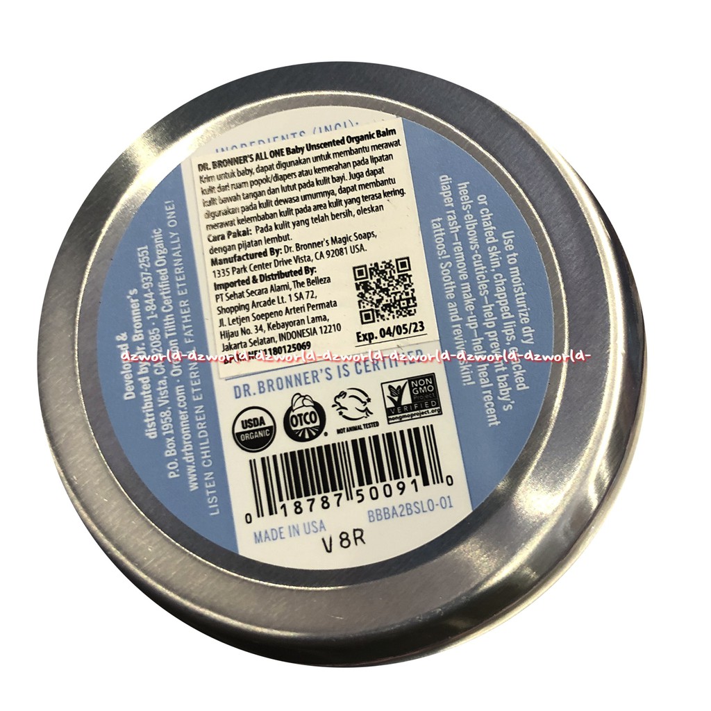 Dr Bronner's Unscented Organic Magic Balm 57gr Melembutkan Kulit Bayi Dewasa Dr Broner