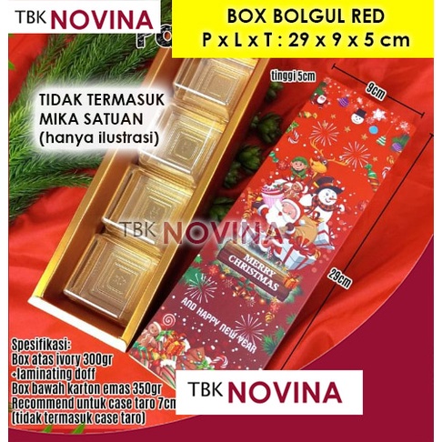 KOTAK KUE NATAL/ BOX CAKE BOLU GULUNG MERRY CHRISTMAS / BOX BROWNIES KUE NATAL