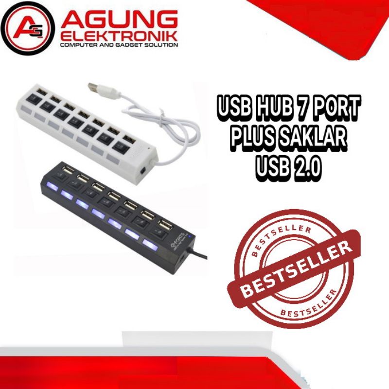 USB HUB 7 PORT HI SPEED USB 2.0 + SAKLAR