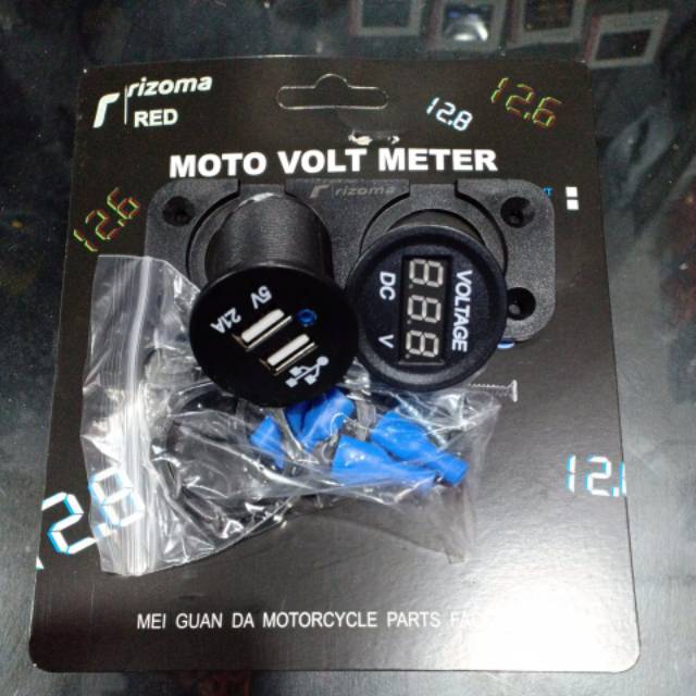 Volt meter plus charger hp rizoma nmax beat vario mio vixion aerox scoopy genio pcx vega fu mx king mioj soulgt xeon cb r15