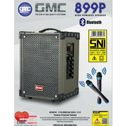 SPEAKER BLUETOOTH KARAOKE GMC 899P/899 p+ FREE MIC WIRELESS 2 SUARA JERNIH NGEBASS