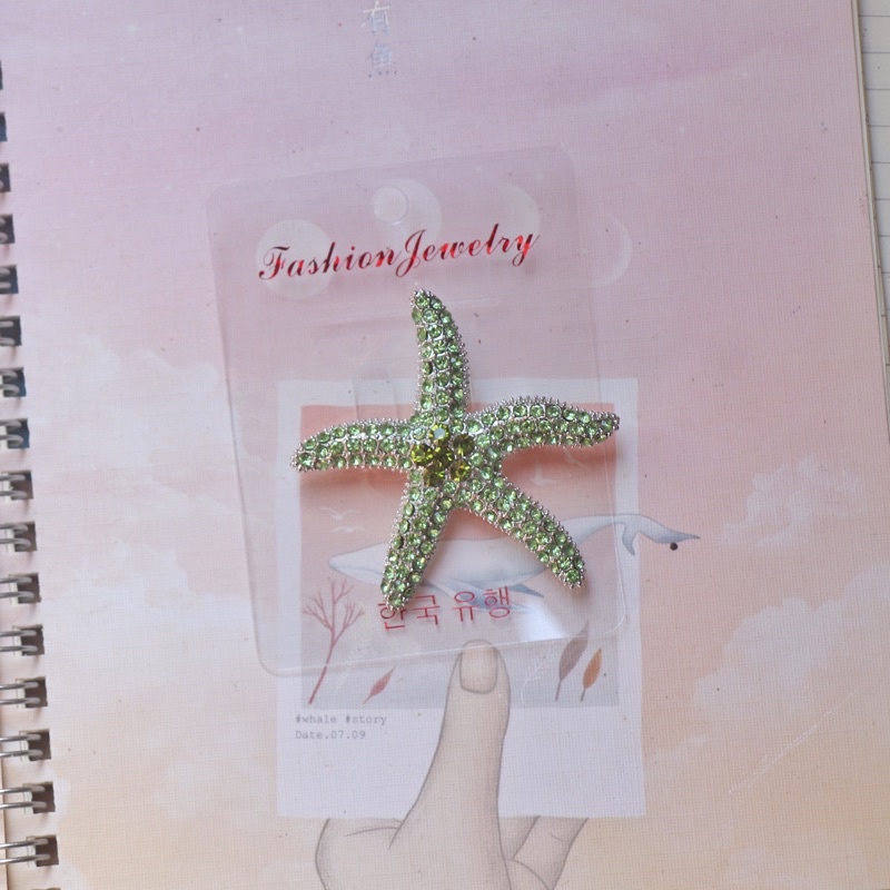 Bros Bintang Laut Bros Kode SKW 7 Bros Kebaya Bros Jilbab Bros Dada Bros Kutubaru Bros Hijab Brooch-Silver-green