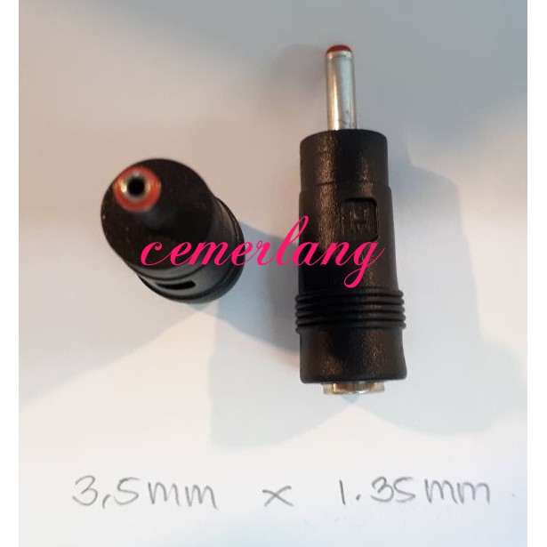 3.5 mm * 1.35 mm Sambungan Female to Male Over Connector Jack DC