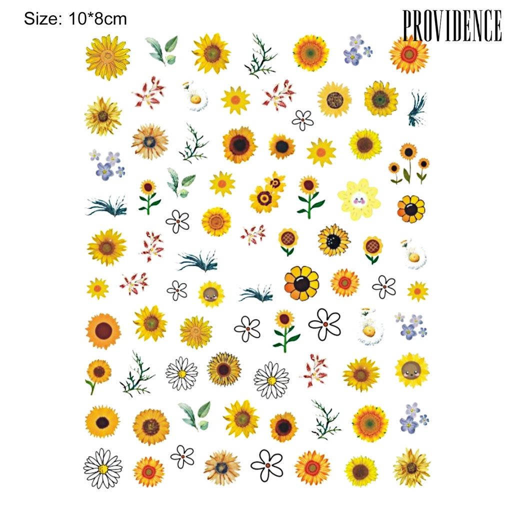 Providence Nail Sticker Sunflower Shape 3D Effect Ultra Thin Blossom Floral Nail Art Water Decals for Female