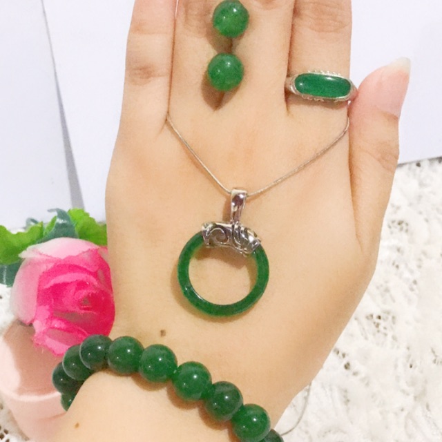 promo set giok titanium gelang giok asli 88