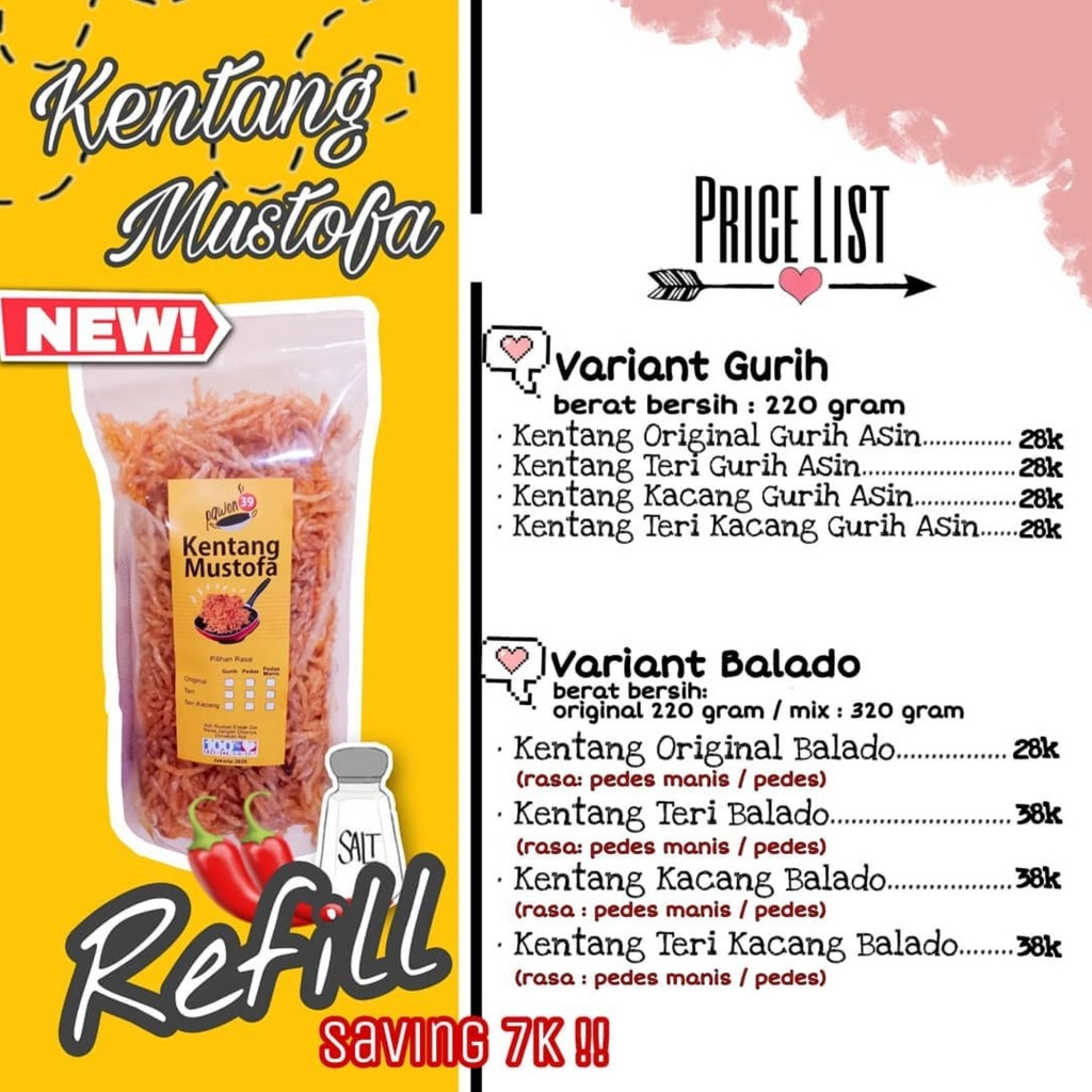 

Kentang Mustofa (Refill) Pawon39 220gr ~ 320gr