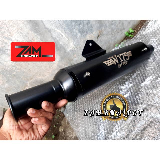 Knalpot Kawasaki W175 Estrella Stainless Japan Standar Racing Black Doff Silincer Only-1