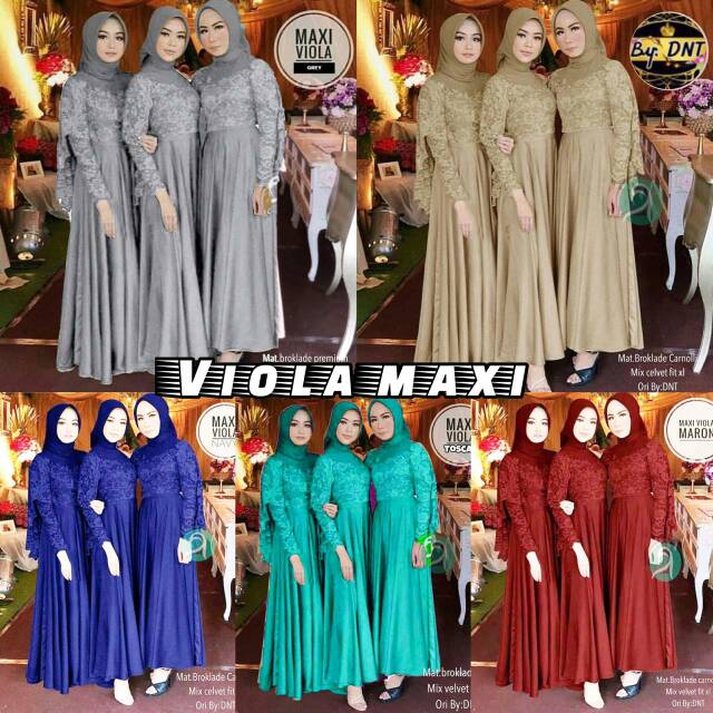 pakaian gamis model kebaya viola maxi
