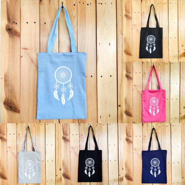 (Ada resleting bisa COD) TOTEBAG DREAM CATCHER bahan drill halus premium